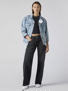 LEVI’s Superlow Loose 
 Straight-Leg Black Jeans - Size 24